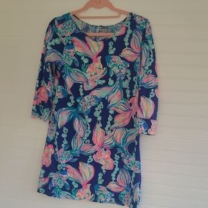 Lilly Pulitzer Navy Blue Multi-Color Tropical Print Mini Dress